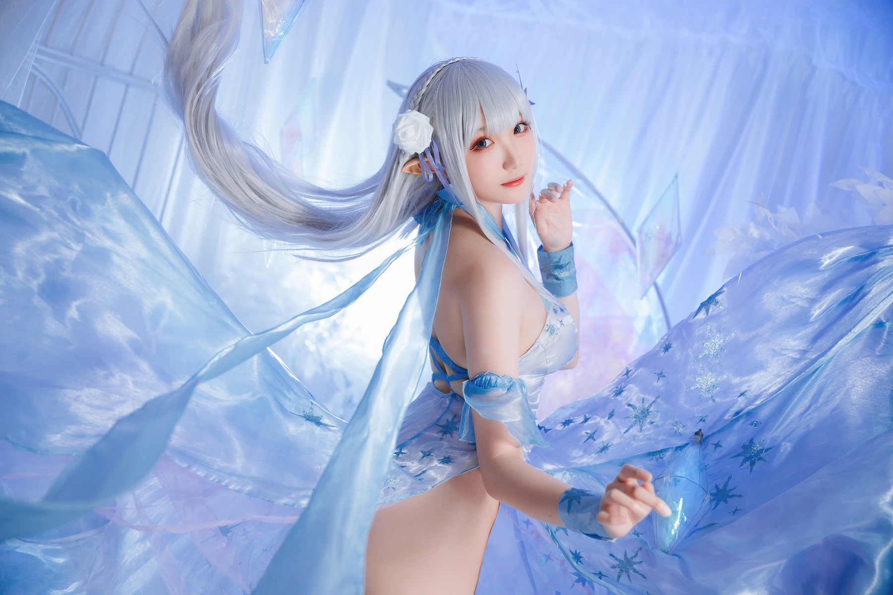 Cosplay 瓜希酱 爱蜜莉雅 水晶礼服